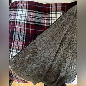Plaid and Herringbone Blanket Scarf